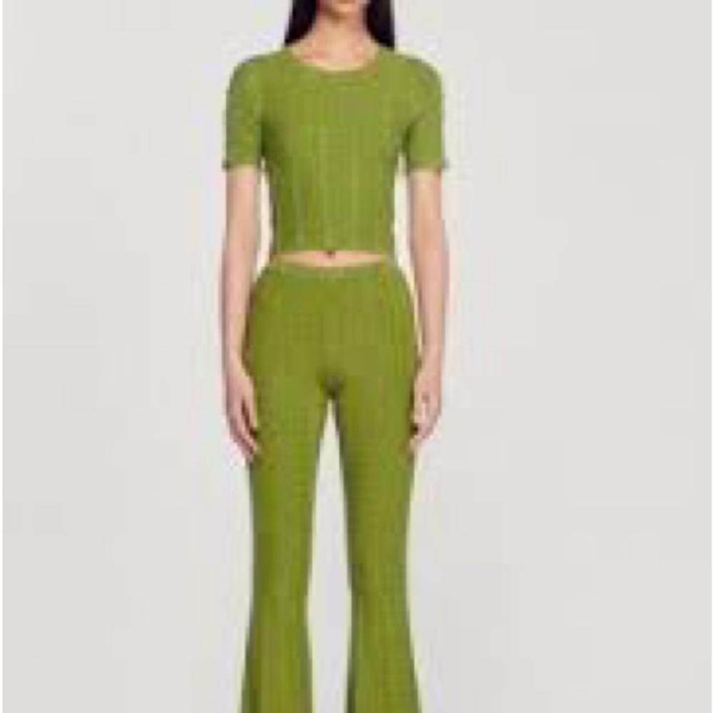 Green Knit Two-Piece Set